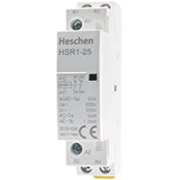 Heschen Contactor de CA doméstico HSR1-25 2 polos Dos normalmente cerrados 220V-230V Voltaje de la bobina Montaje en…